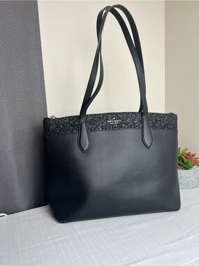 kate spade Black Sparkle Trim Tote